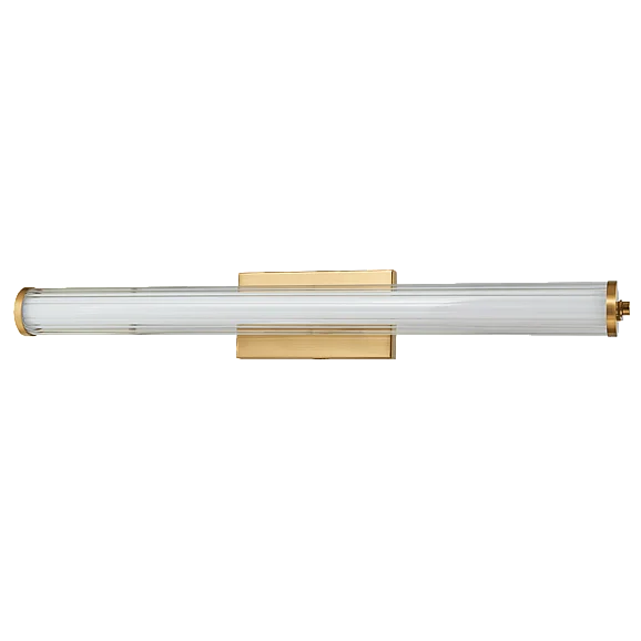 Abra Medium Fluted Clear Glass Vanity in Brushed Brass 20161WV-BB-Macie