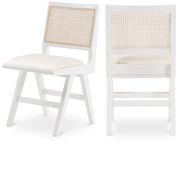 Meridian Abby Side Chair in Cream Faux Leather 897White-SC