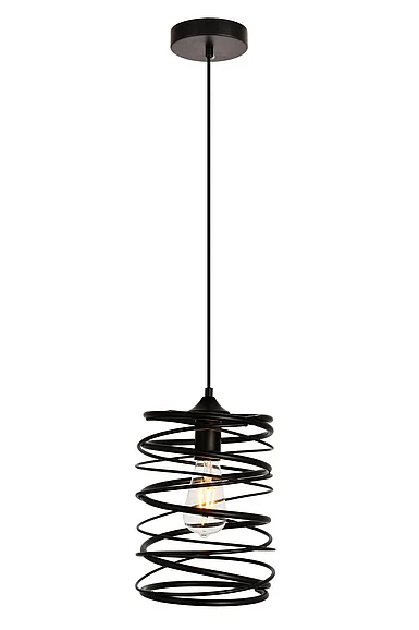 Elegant Hopper Collection Pendant D7.9 H11.8 LT:1 Black Finish LDPD2086