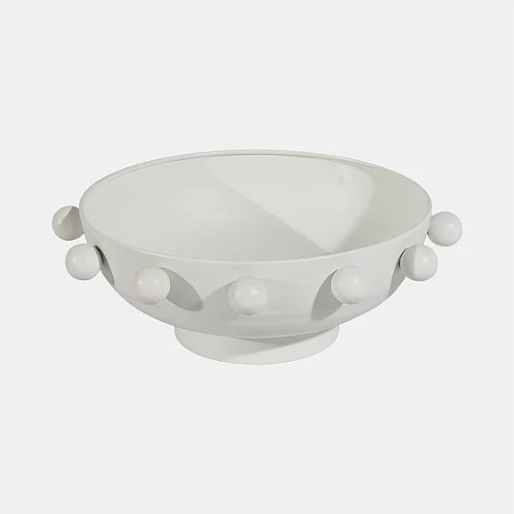 Sagebrook Home 11" Hobnail Bowl, White 20195