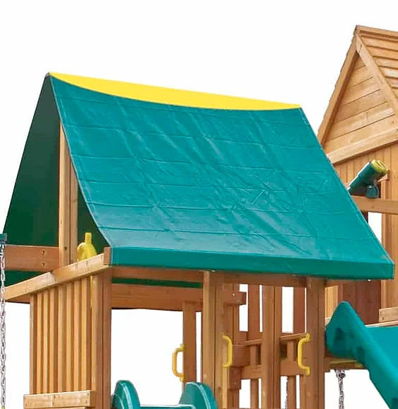 Eastern Jungle Gym 64″ x 145.5" Tent Top in Green Sides and Yellow Peak