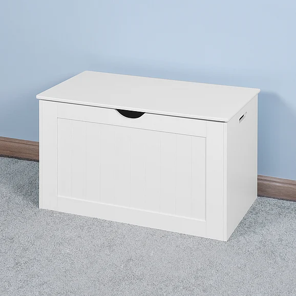 White Lift Top Entryway Storage Cabinet w/ 2 Safety Hinge FedEx/UPS