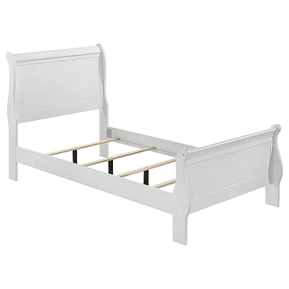Coaster Louis Philippe Twin Sleigh Panel Bed White 202441T