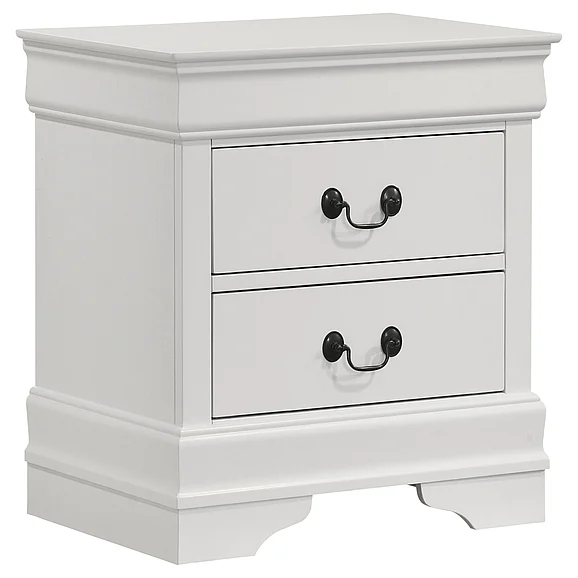 Coaster Louis Philippe 2-Drawer Nightstand Bedside Table White 202442