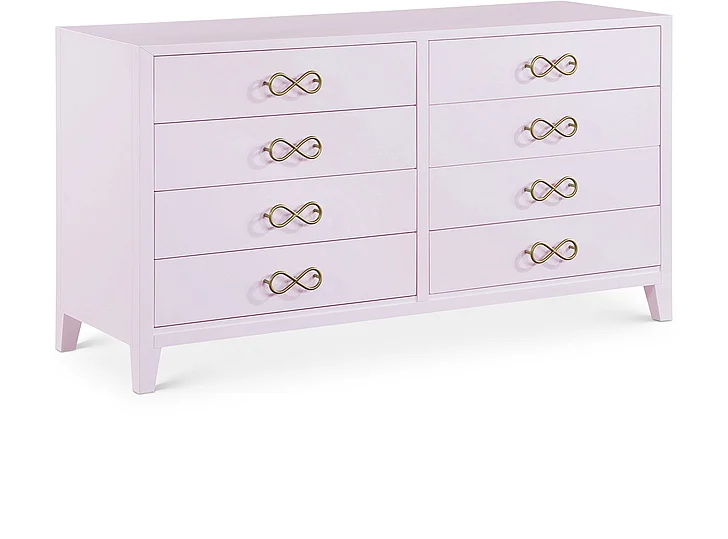 Meridian Bowtie Dresser in Pink / Gold 899Pink-D