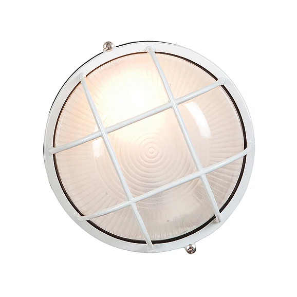 Access Lighting Nauticus Round Dual Mount 1 Light Outdoor LED Bulkhead in White/Frosted 20294LEDDLP-WH/FST