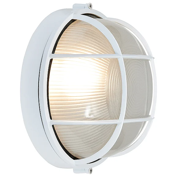 Access Lighting Nauticus Round Dual Mount 1 Light Outdoor LED Bulkhead in White/Frosted 20296LEDDLP-WH/FST