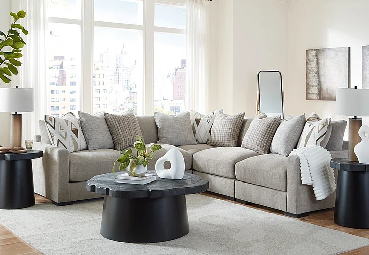 Aslan Court 5-Piece Sectional Set in Flax