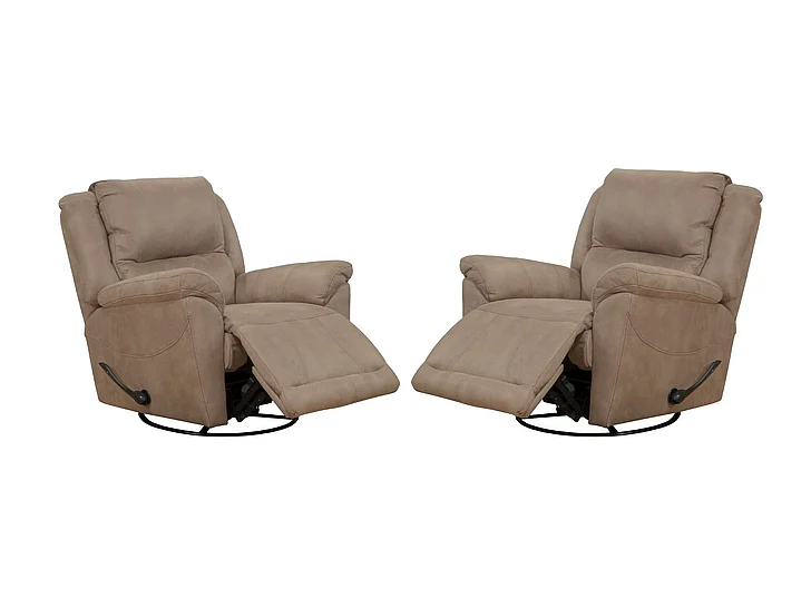Catnapper Cole Chaise Swivel Glider Recliner in Camel 45665/1153-36/1253-36 (Set of 2)