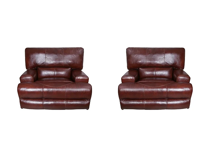 Catnapper Wembley Power Headrest Lay Flat Recliner in Walnut (Set of 2)