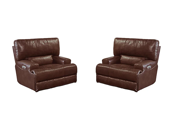Catnapper Wembley Power Headrest w/ Lumbar Lay Flat Recliner in Walnut 764580-7 (Set of 2)