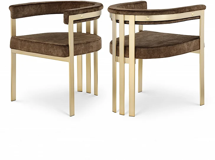 Meridian Marcello Dining Chair in Brown Velvet 595Brown-C
