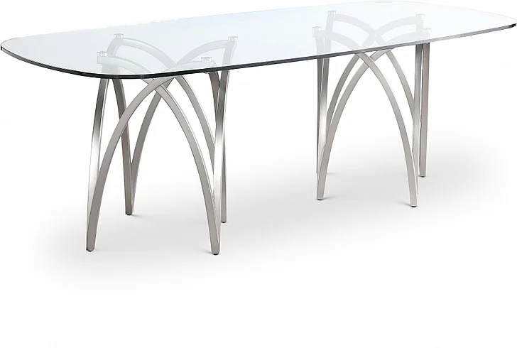 Meridian Madelyn Dining Table in Silver 554-T