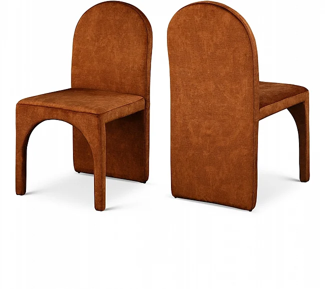 Meridian Summer Velvet Dining Side Chair in Cognac Velvet 803Cognac-SC