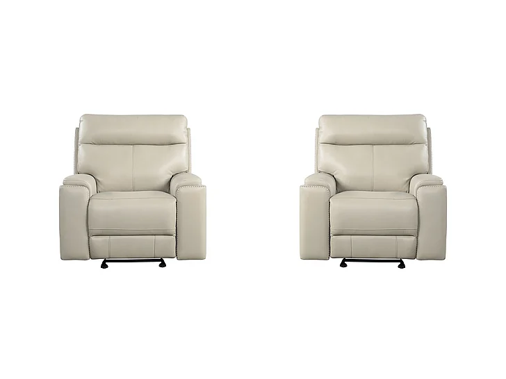 Leather Italia USA Bryant P2 Glider Recliner in Taupe 4111-EH310G-011001LV (Set of 2)