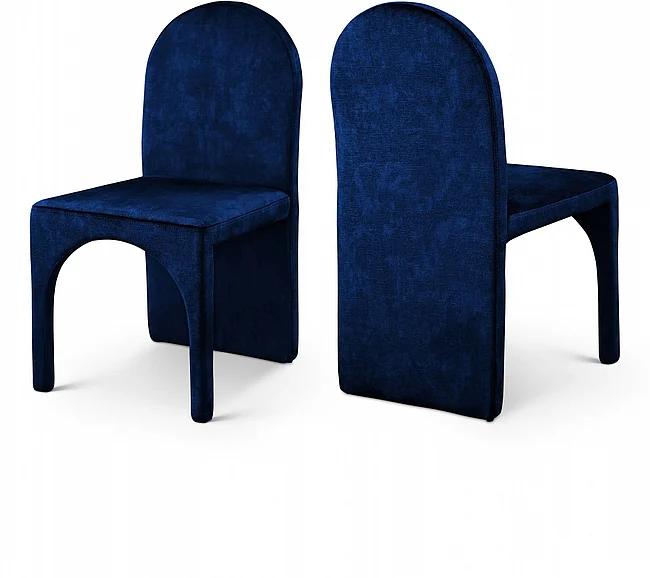 Meridian Summer Velvet Dining Side Chair in Navy Velvet 803Navy-SC