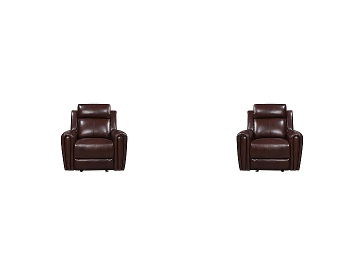 Leather Italia USA Jonathan P1 Glider Recliner in Brown 1712-E3215G-017030LV (Set of 2)
