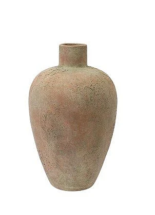 Uma Beige Ceramic Wide Textured Decorative Vase (Set of 2) 20452