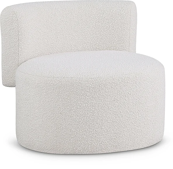 Meridian Como Boucle Fabric Accent Chair in Cream Boucle Fabric 567Cream