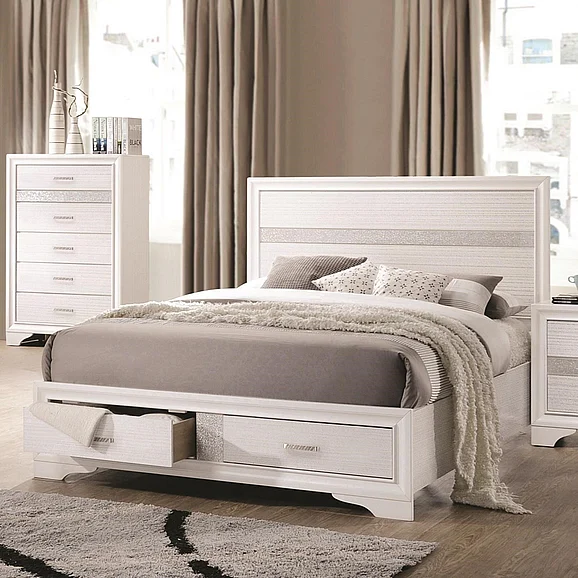Coaster Furniture Miranda Cal King Storage Bed in White