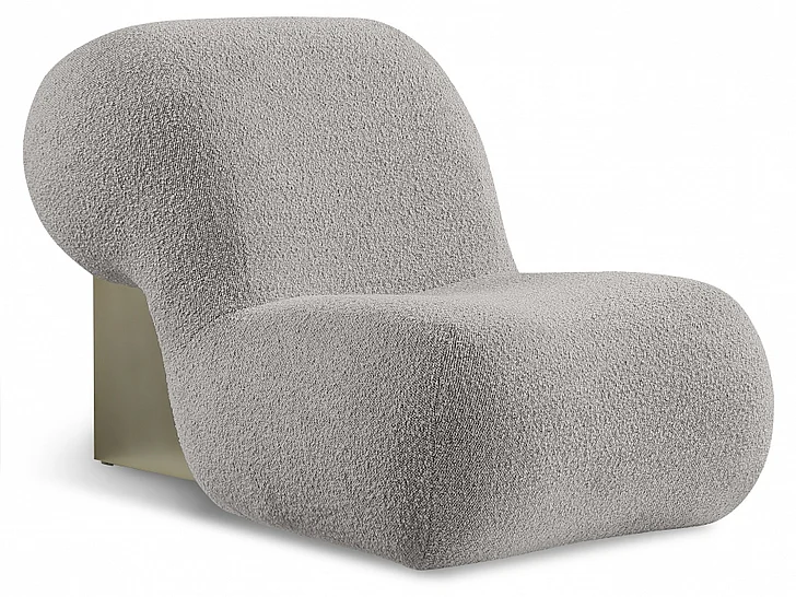 Meridian Quadra Boucle Fabric Accent Chair in Brown Fabric 589Taupe
