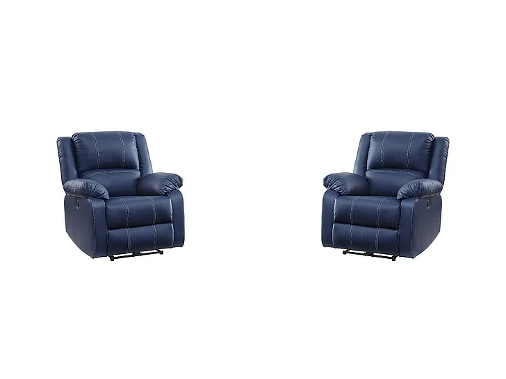 ACME Furniture Zuriel Power Recliner in Blue 54617 (Set of 2)