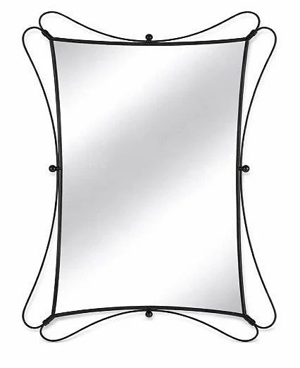 Uma Metal Room Wall Mirror with Rounded Edges in Black 20608