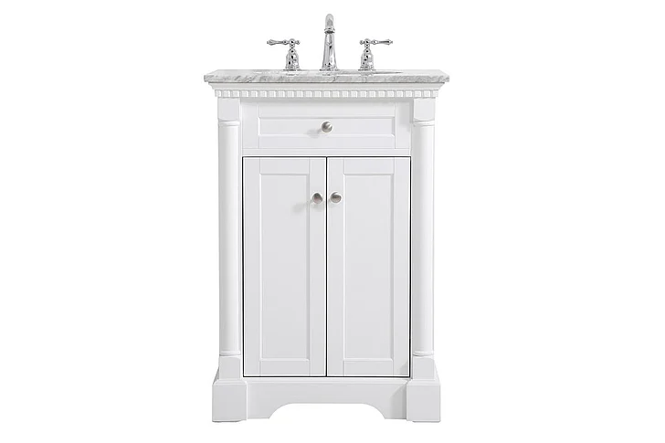 Elegant 24 In. Single Bathroom Vanity in White VF53024WH