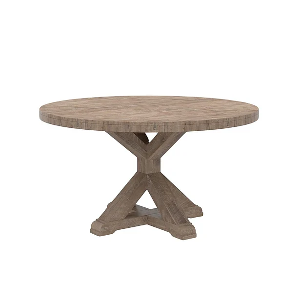 Alpine Furniture Newberry Round Dining Table, Weathered Natural 2068-05