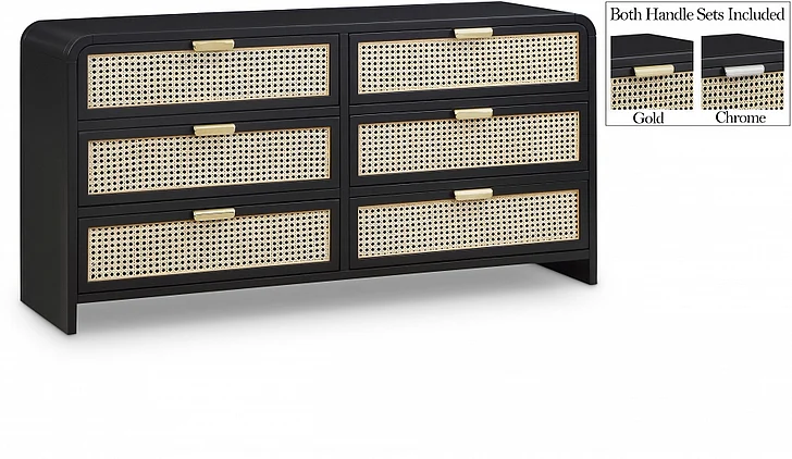 Meridian Sage Wood Dresser in Black 873Black-D