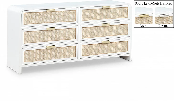 Meridian Sage Wood Dresser in White 873White-D