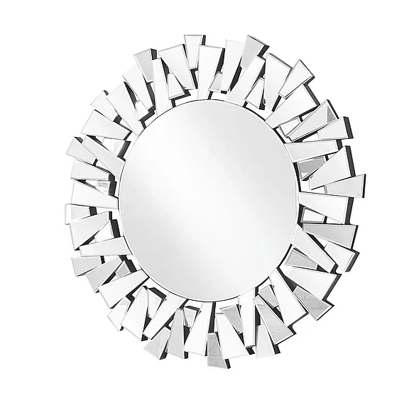 Elegant Sparkle 31.5 In. Contemporary Round Mirror in Clear MR9133