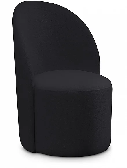Meridian Hautely Boucle Fabric Accent | Dining Chair in Black Boucle Fabric 528Black