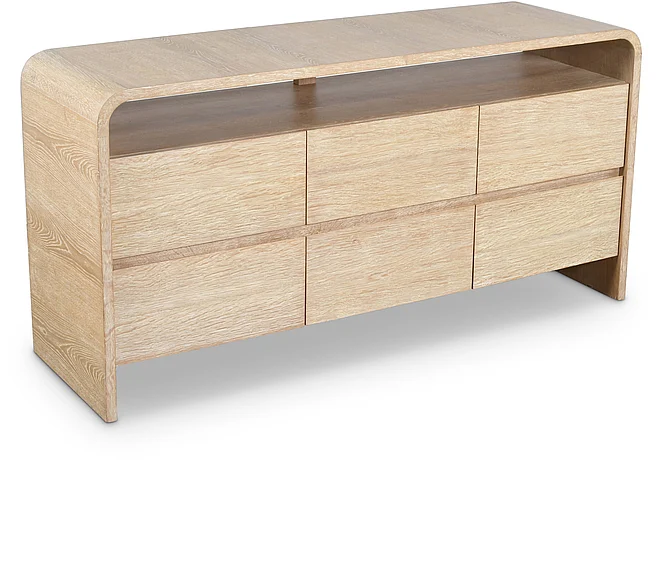 Meridian Cresthill Oak Wood Dresser in Natural 862-D
