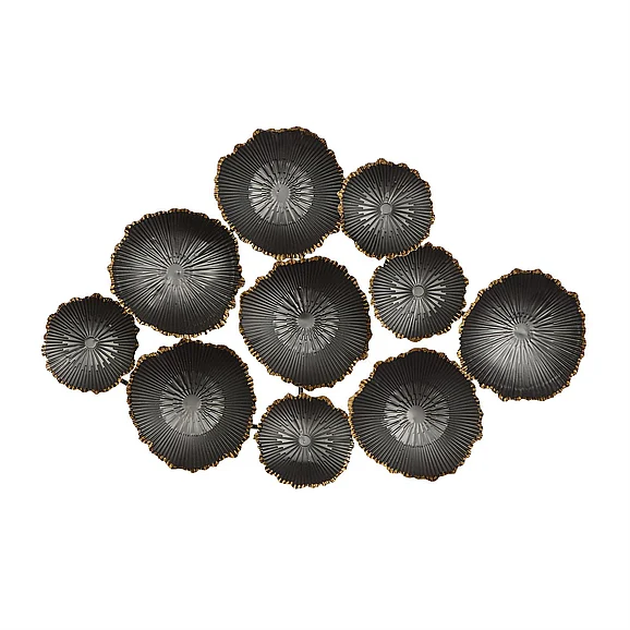 UMA CosmoLiving by Cosmopolitan Black Metal Plate Home Wall Decor with Uneven Edges, 26" x 2" x 23" | 20783