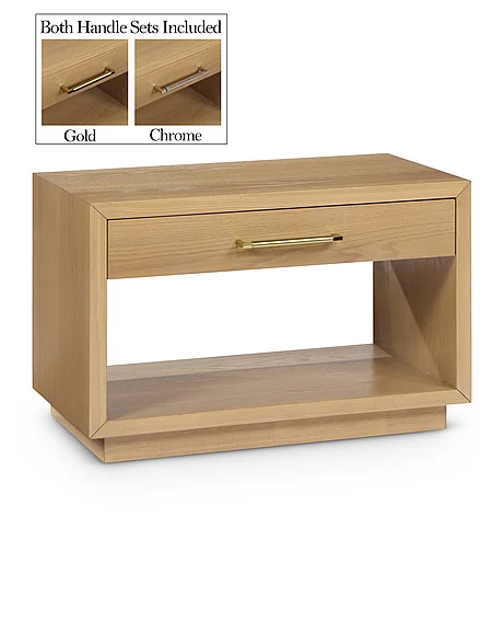 Meridian Avery Oak Veneer Nightstand in Oak Wood Veneer 872Oak-NS