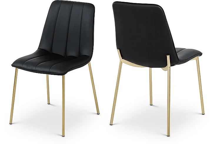 Meridian Isla Faux Leather Dining Chair in Black Faux Leather 529Black-C