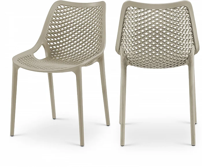 Meridian Mykonos Outdoor Patio Dining Chair in Taupe 328Taupe