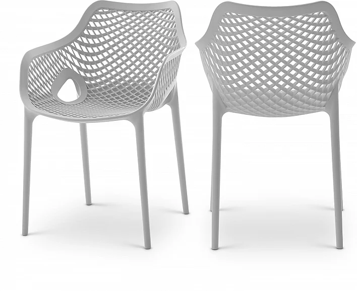 Meridian Mykonos Outdoor Patio Dining Chair in Grey 329Grey