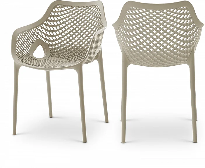 Meridian Mykonos Outdoor Patio Dining Chair in Taupe 329Taupe