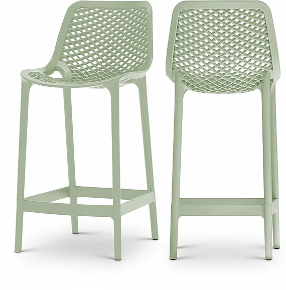 Meridian Mykonos Outdoor Patio Stools in Mint 330Mint