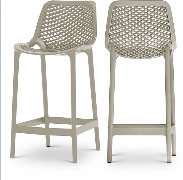 Meridian Mykonos Outdoor Patio Stools in Taupe 330Taupe
