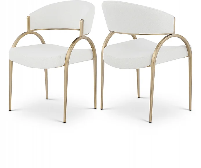 Meridian Privet Linen Textured Dining Chair in Cream Linen Textured Fabric 930Cream-C