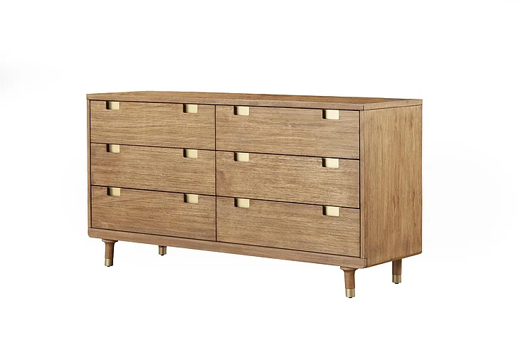 Alpine Furniture Easton Six Drawer Dresser in Sand 2088-03