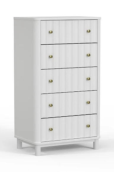 Alpine Furniture Stapleton 5 Drawer Chest in White 2090-05