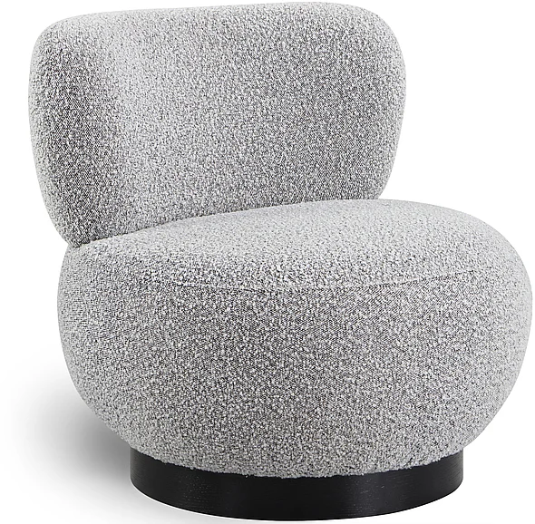 Meridian Calais Boucle Fabric Accent Chair in Grey Boucle Fabric 557Grey