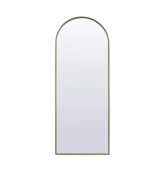 Elegant Metal Frame Arch Full Length Mirror 28X74 In. in Brass MR1A2874BRS