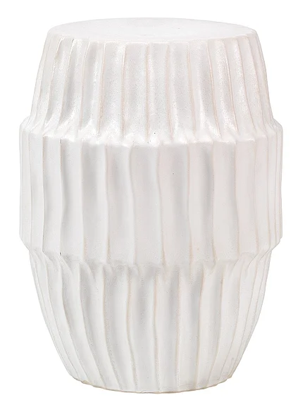 Jamie Young Jamie Young Algae Ceramic Indoor/Outdoor Side Table, White 20ALGA-STWH