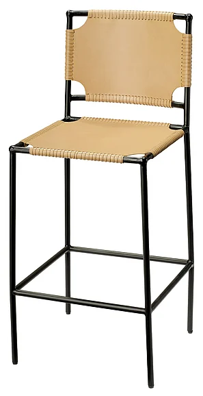Jamie Young Jamie Young Asher Leather Bar Stool, Cashew 20ASHE-BSCA