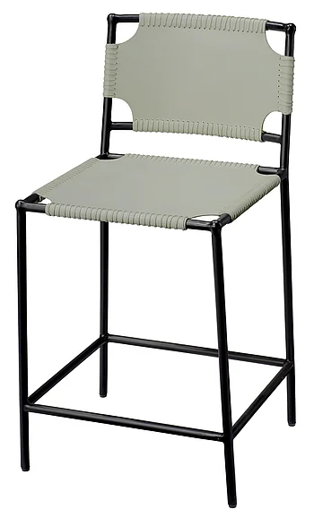 Jamie Young Jamie Young Asher Leather Counter Stool, Grey 20ASHE-CSDG